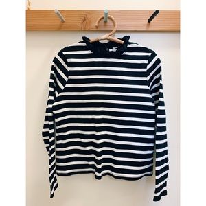 Asos striped ruffle collar ribbed knit top, 12